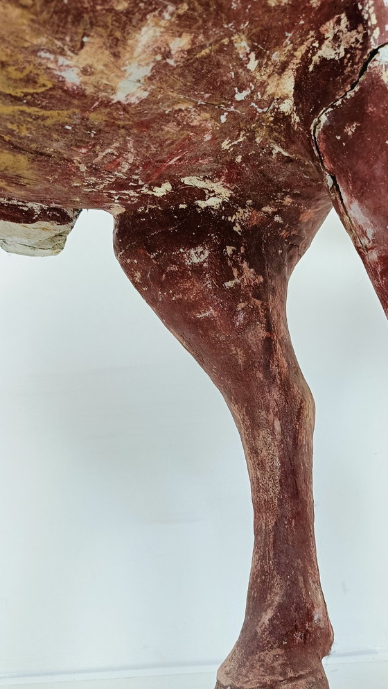 Image 1 of Hermosa estatua antigua de caballo de madera de la dinastía Tang
