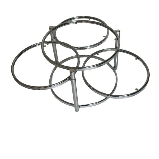 Image 1 of Vintage - Leitmotiv- Dutch design - Table basse - Chrome, plateaux pivotants - XL (63cm ø)