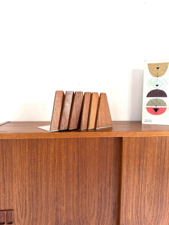 6 fermalibri vintage in teak, Kai Kristiansen anni '60 – Librerie, Wood, Metal (photo 5 of 5)