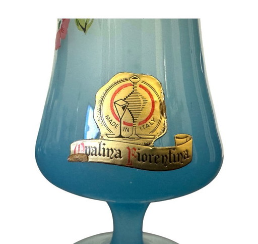 Collectible set of 7 original Florentine opaline vases from the 1950s.