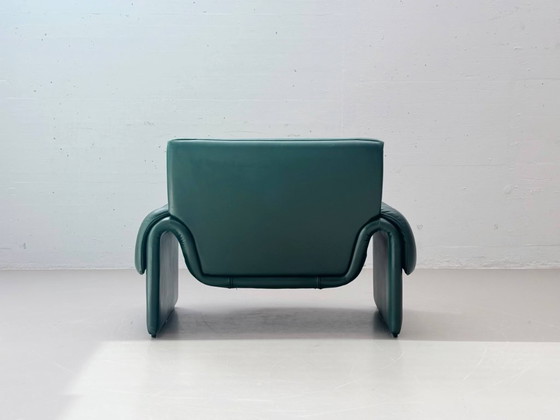 Image 1 of Poltrona De Sede DS-2011 in pelle, verde petrolio, Svizzera, anni '80