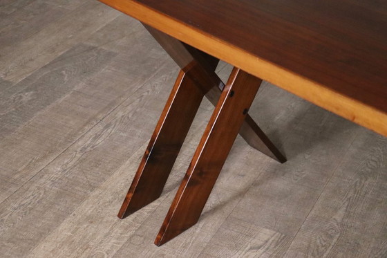Image 1 of Mesa de comedor TL58 en nogal, diseñada por Marco Zanuso para Poggi, Italia, década de 1960.