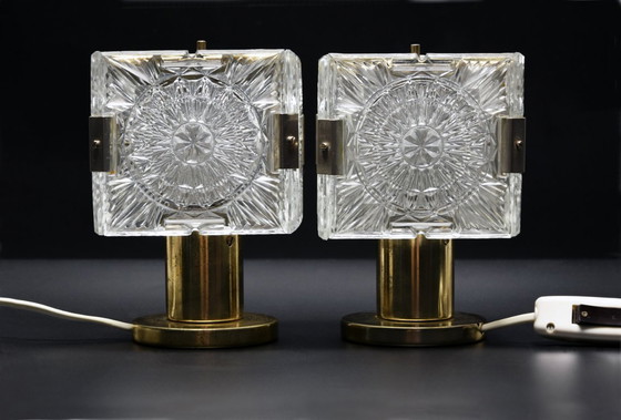 Image 1 of Lámpara de mesa de cristal, Jaroslav Beyvl Sr., década de 1970, Checoslovaquia