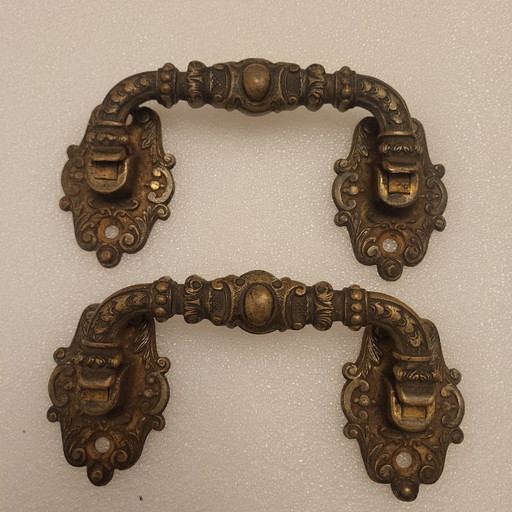 2 poignées en bronze, Directoire, signé et numéroté