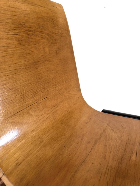 Lotto di 10 sedie impilabili in compensato, Roland Rainer '50 – Sedie da pranzo, Wood, Metal (photo 7 of 8)