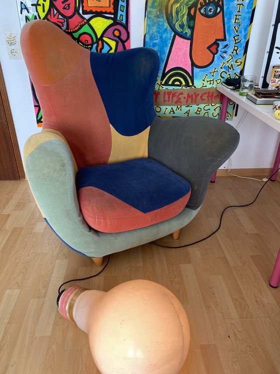 Image 1 of Javier Mariscal Sessel "Alexandra" Alcantara Leder Ontwerp