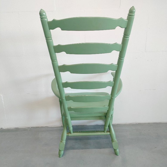 Image 1 of Sedia a scaletta vintage anni '50/'60 da camino (verniciata di verde)