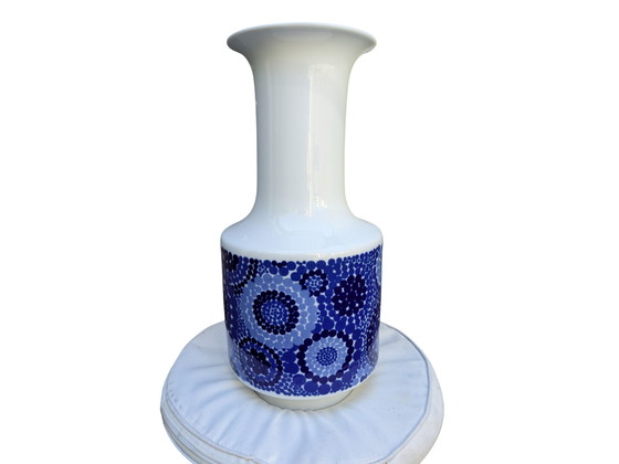 Image 1 of Vintage porcelain vase by H&C Heinrich Selb, genuine cobalt, white-blue floor vase in pop art style