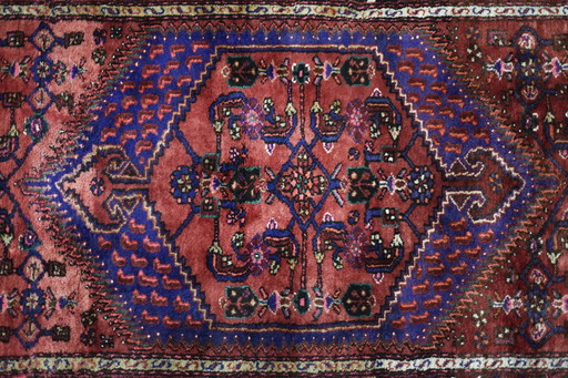 Vintage Hand-Woven Middle Eastern Oriental Hamadan Rug, 1960s