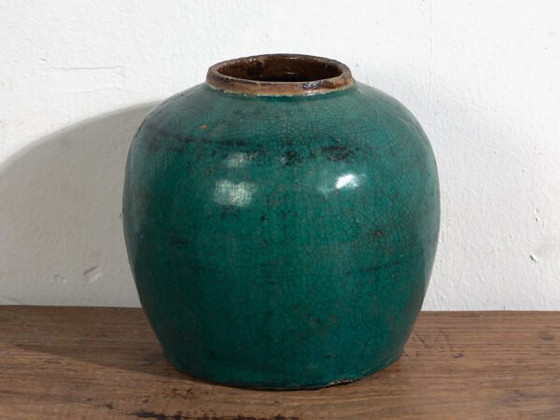 Antieke groene ronde vaas (ca. 1820) #28 – Vazen (photo 30 of 34)