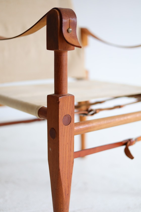 Fauteuil Safari, Design Vintage Années 50/60 – Canvas, Wood (photo 4 of 9)
