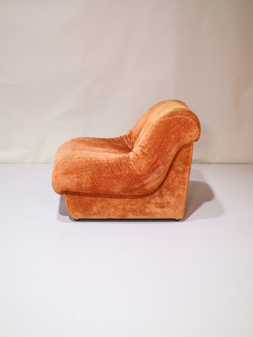 (2x) Italiaanse Fauteuil Oranje Vintage Jaren '70