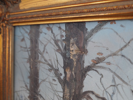 Image 1 of Tableau "Le ruisseau d'hiver", design scandinave, années 1970