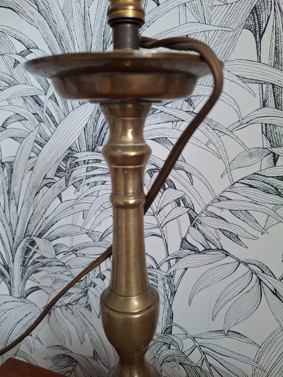 Image 1 of Exceptional bronze lamp base, antique candle holder 1580-1620, certified with traceability