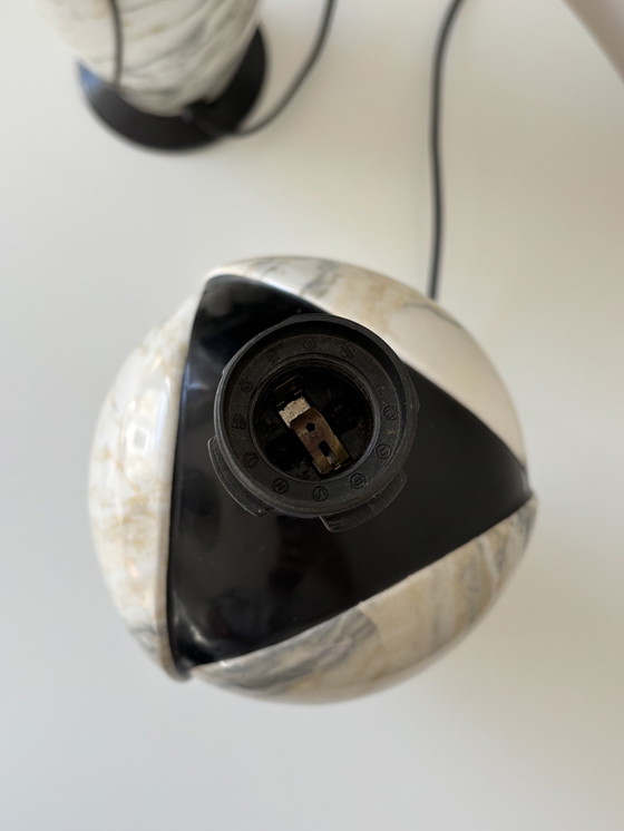 Image 1 of Italian Design Lamps Marble Look 1980s