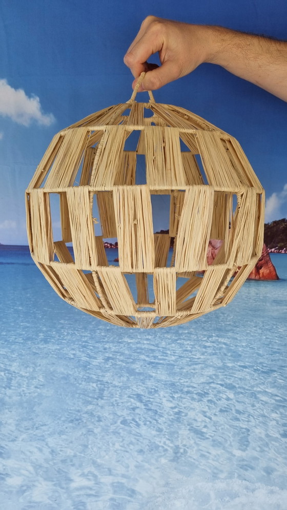 Image 1 of Lámpara colgante de rafia natural