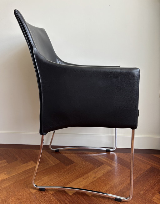 6 x chaise de salle à manger en cuir van Bennekom