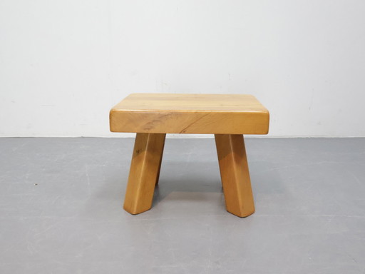 Brutalist bijzettafel Massief eiken handgemaakt