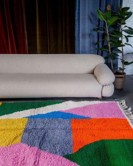 Tapis berbère marocain authentique tissé à la main 250 cm x 130 cm – Cotton (photo 4 of 6)