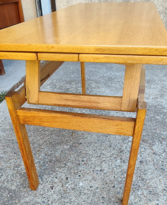 Image 1 of Vintage Scandinavian modular oak dining table, 1970s