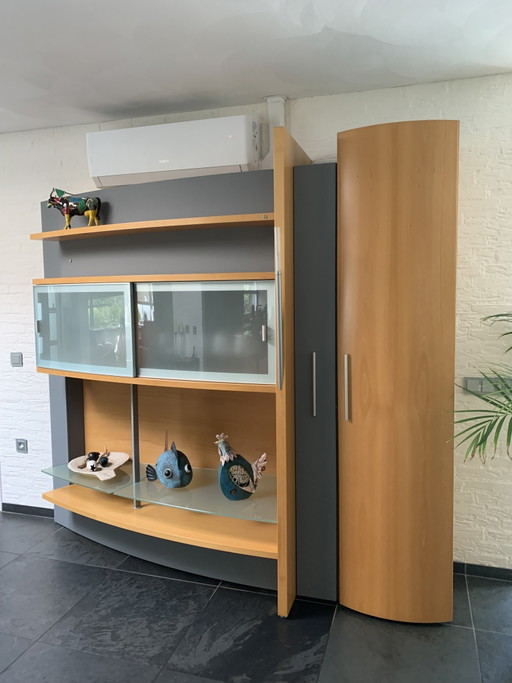 Mobile a muro moderno – wandkast, Wood, Glass