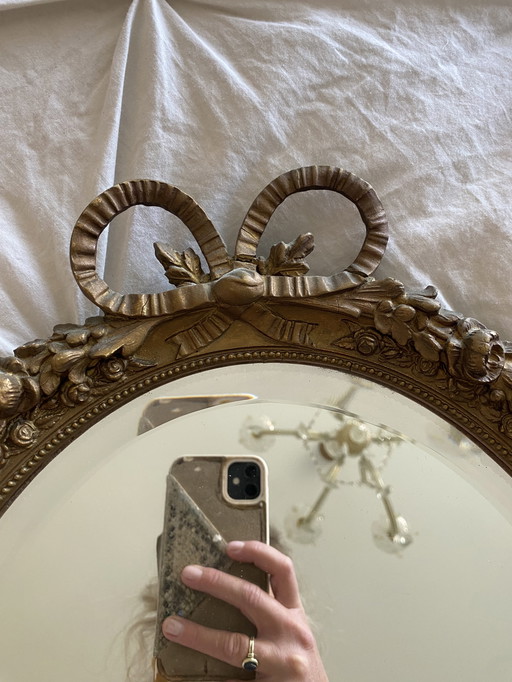 Antieke Strikspiegel Facet Geslepen