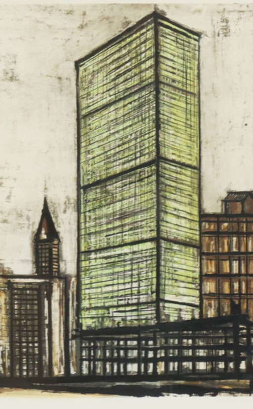 Bernard Buffet nach New York 1958 Lithografie von Daniel Jacomet 98 cm Manhattan