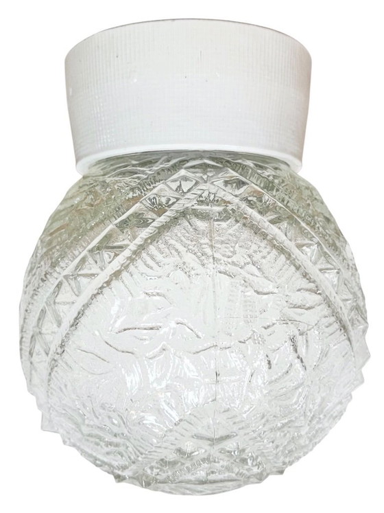 Image 1 of Vintage witte porseleinen plafondlamp, jaren 70
