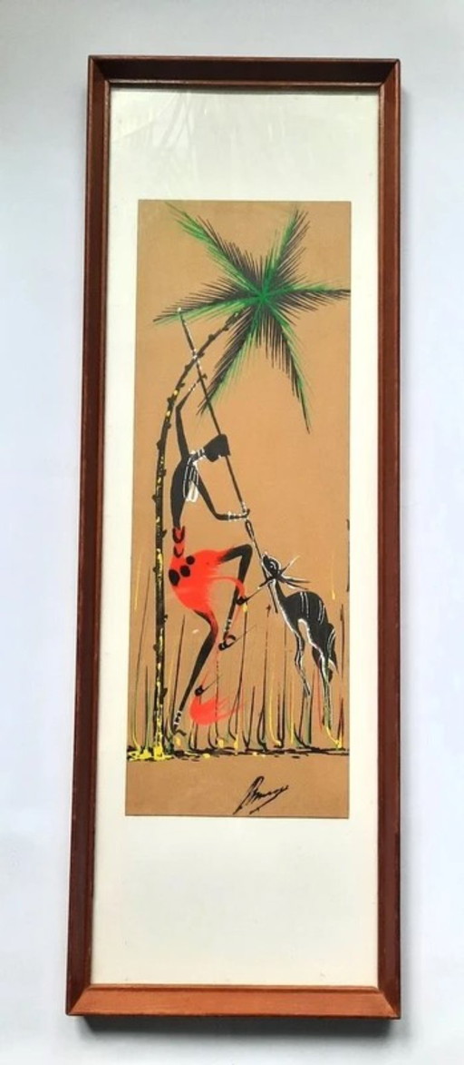 Poto Poto Art School Gouache Congo 1950 African art