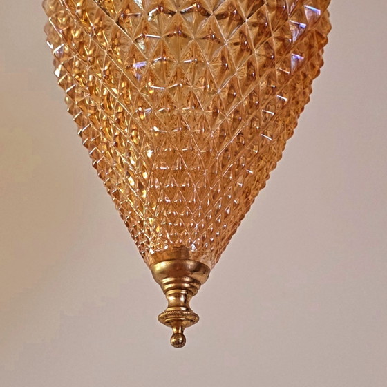 Image 1 of Pineapple midcentury crystal pendant
