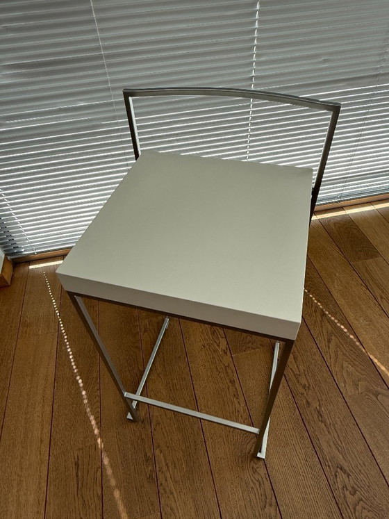 Lapalma CUBO stapelbarer minimalistischer Hocker – Barhocker, polished steel, Wood (photo 6 of 12)