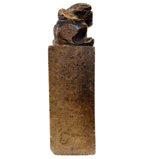 Three Antique Chinese Stone Seals with Animal Finials – Late Qing / Republic – Decorative Objects (photo 2 of 11)