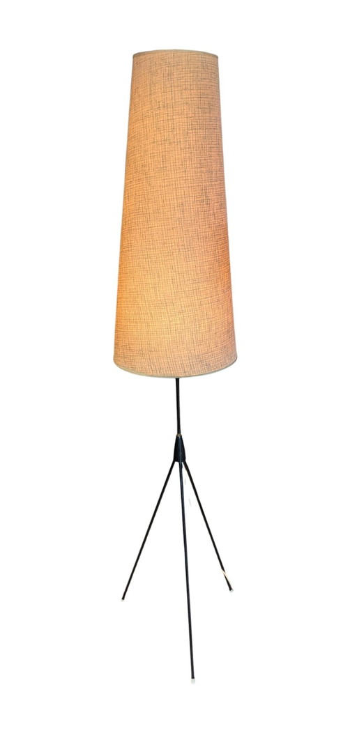 Lampada da terra vintage anni '60-'70 con treppiede – vloerlampen, Iron, Canvas