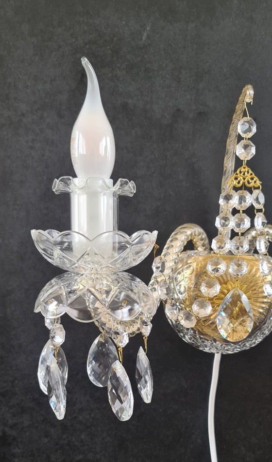 2 Wandlampen Gemerkt, Tomia Bohemia Uit Semily – Crystal, Brass (photo 6 of 10)