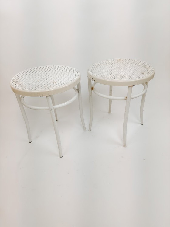 Image 1 of 2x Hocker im Thonet-Stil