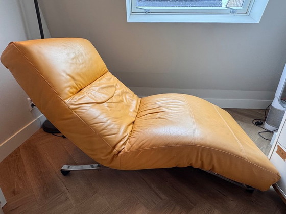 Image 1 of N. Eilersen Fauteuil Geel Leer Jens Juul Lounger
