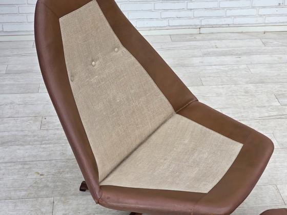 Fauteuil lounge pivotant réglable, design danois Madsen & Schubell, années 1970 – Leather, Metal (photo 12 of 19)