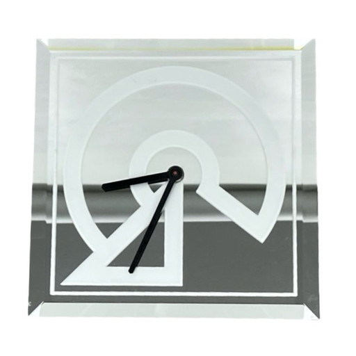 Vintage 1980s Kienzle Wall Clock – Mirrored Glass, Art Deco/Memphis Style.