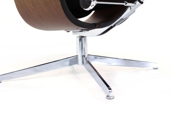 Image 1 of Casi como nuevo! Hjellegjerde / Fjörds Sillón Escandinavo Funcional / Sillón Relax con Cuero, Cromo y Roble