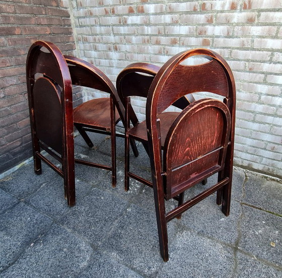 Image 1 of Sedie pieghevoli in legno n. B 751, Thonet Cosmos stampa coccodrillo