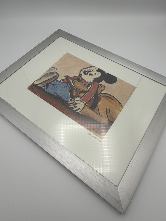 Image 1 of Estampe Disney Mickey et Pluto « L’achat de Pluto en 1948 » – encadrée par un professionnel