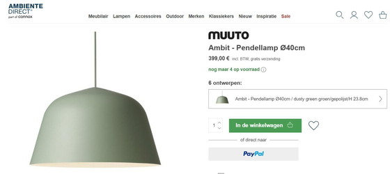 Image 1 of 2x Muuto - Ambit Pendelleuchte Ø40 - grün