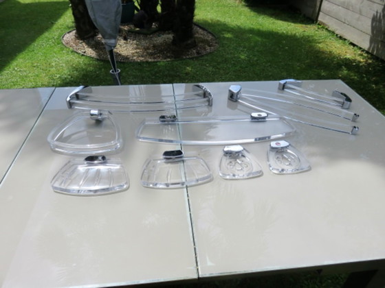 Image 1 of Bathroom set in lucite and chrome-plated brass, "Pangaud Collon" edition, France, 1970s