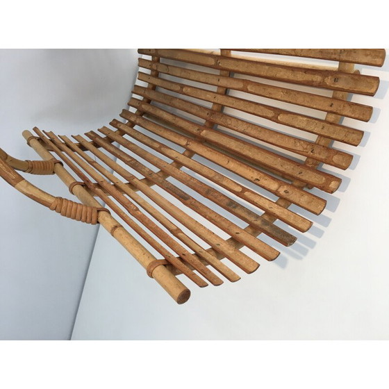 Image 1 of Vintage rattan firewood holder, 1970