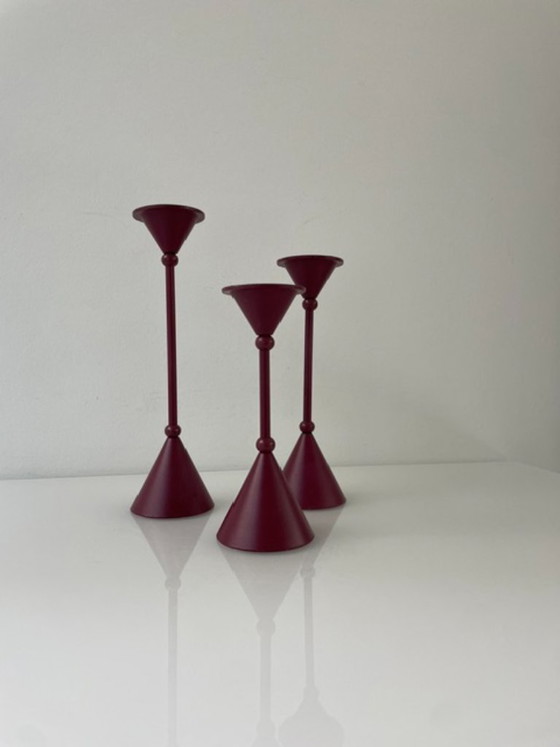 Image 1 of Set van 3 Memphis style kandelaren