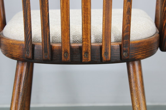 Image 1 of 1960 Antonin Suman Ensemble de six chaises de salle à manger en hêtre, restaurées