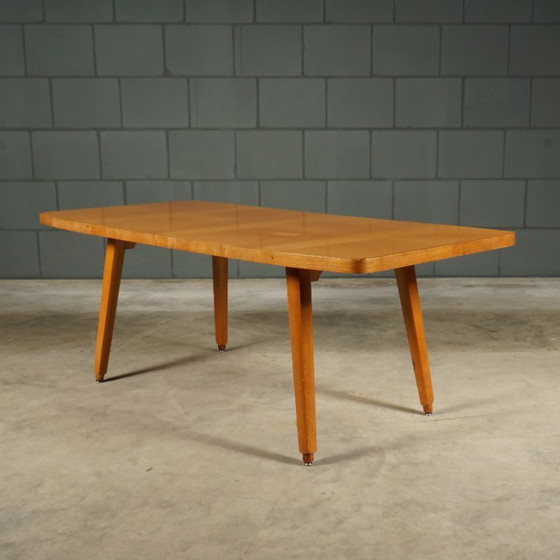 Image 1 of Table basse vintage en noyer – réglable – années 1970