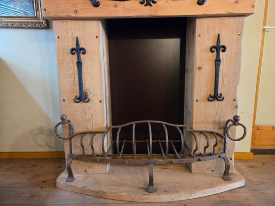 Rural decorative fireplace with wrought iron firebox – Decorative Objects, Wood (photo 6 of 9)
