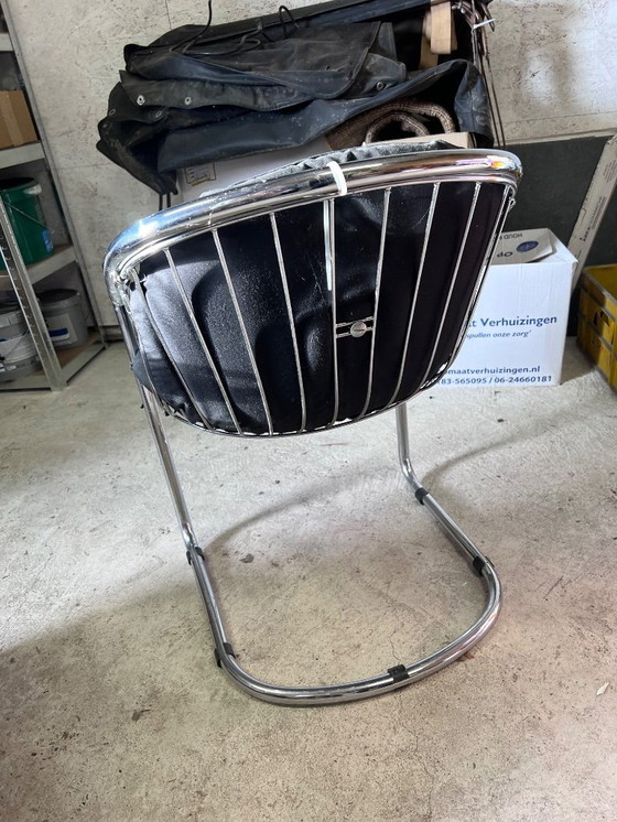 Image 1 of Set van 7 vintage stoelen, in de stijl van Gastone Rinaldi / chroom / buisframe