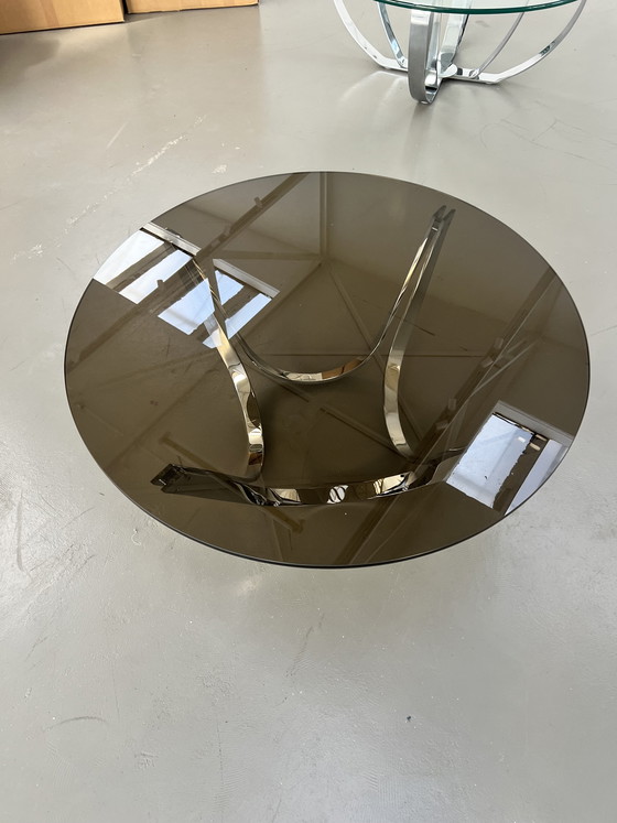Image 1 of Model 2075 Werner Lindner for Bacher coffee table, chrome and glass